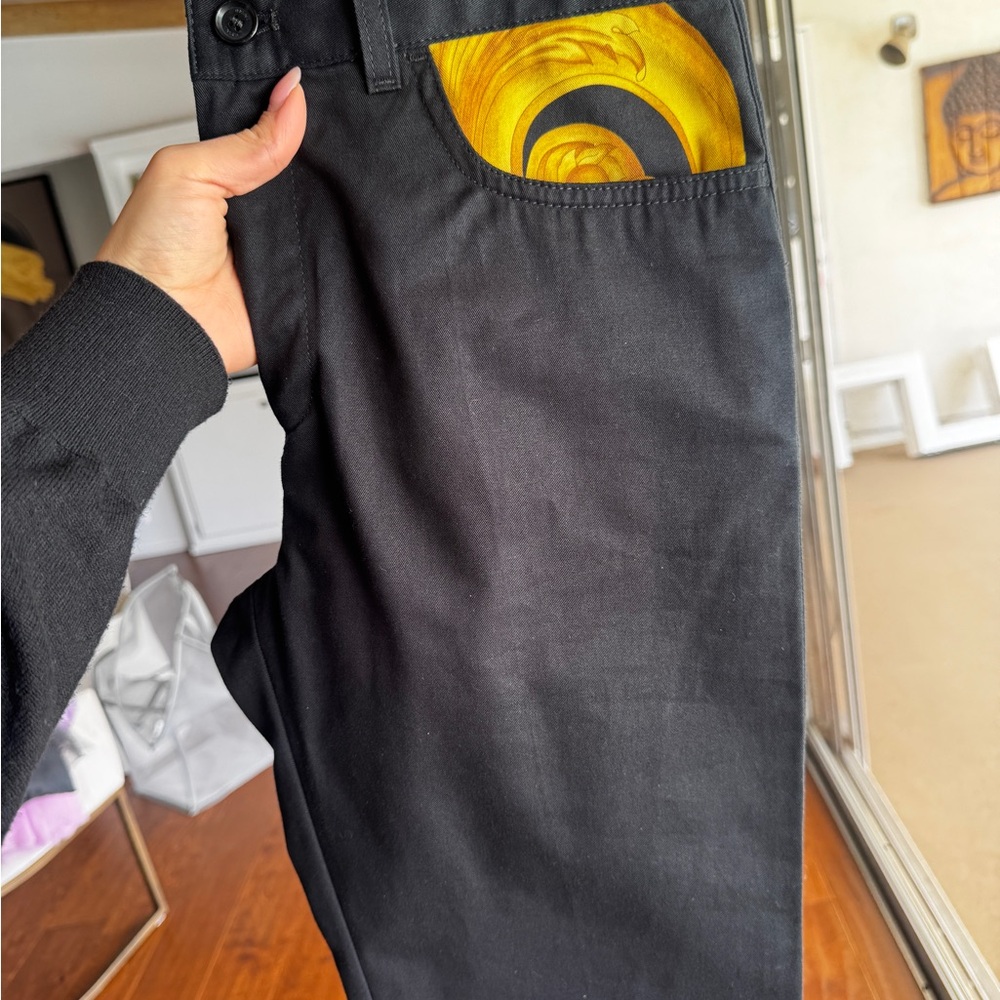 Versace Black Pants with Unique Design